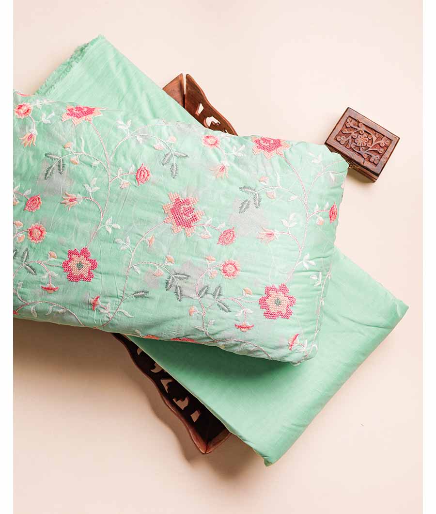 CHANDERI EMBROIDERED & PLAIN FABRIC