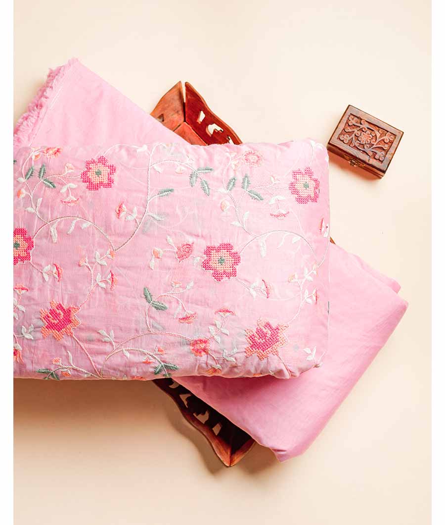CHANDERI EMBROIDERED & PLAIN FABRIC