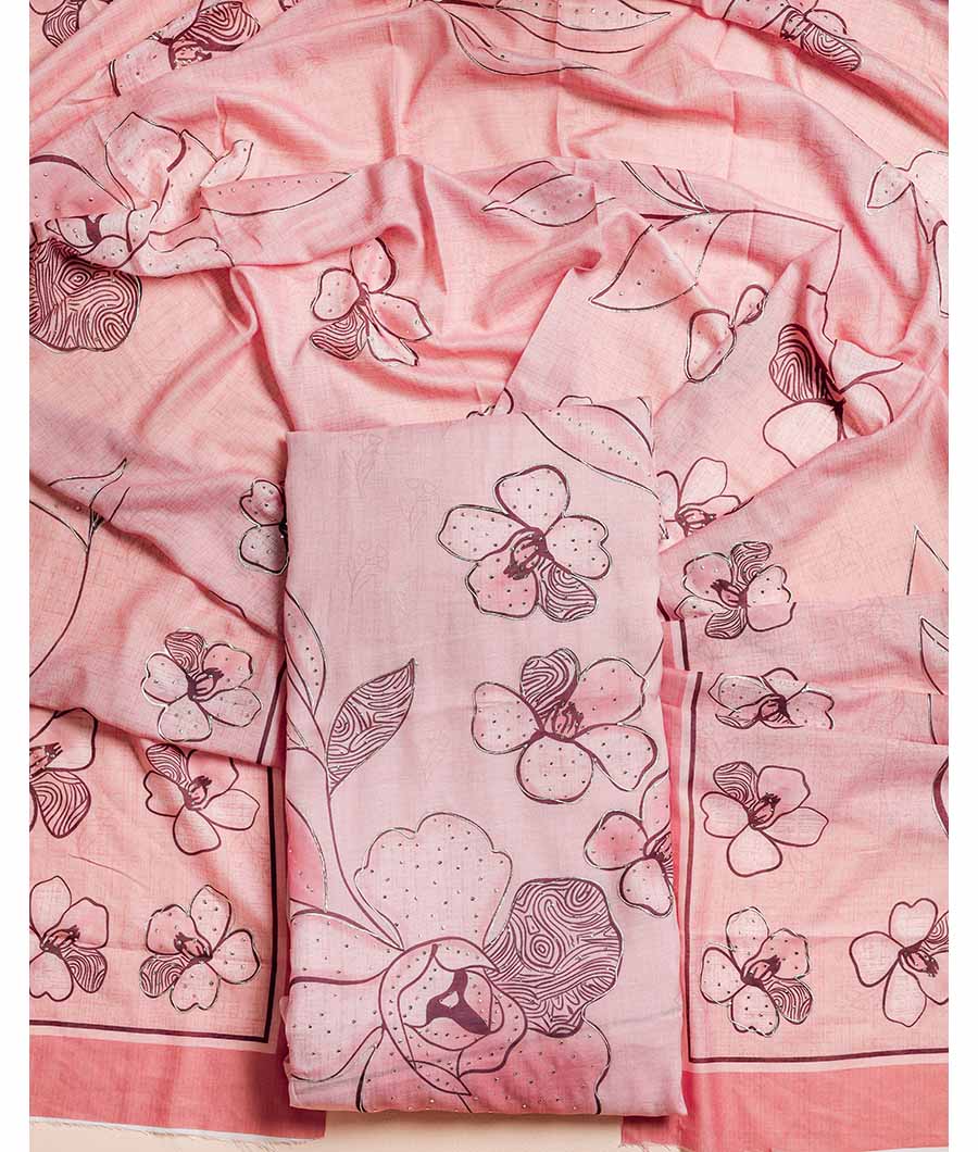 PURE COTTON WITH FOIL WORK SUIT SET