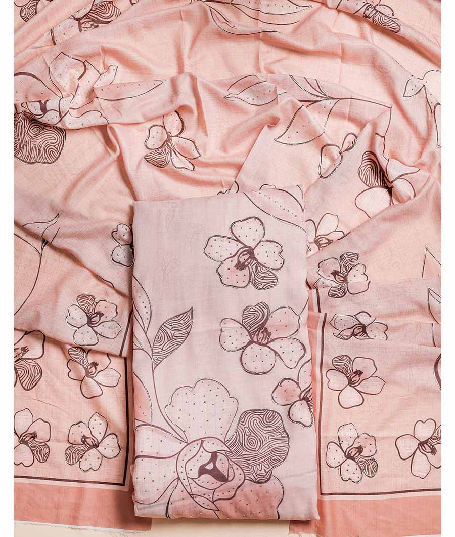 PURE COTTON WITH FOIL WORK SUIT SET