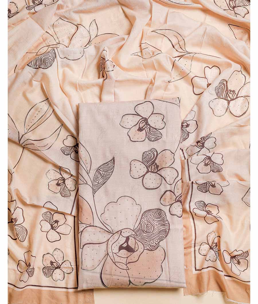 PURE COTTON WITH FOIL WORK SUIT SET