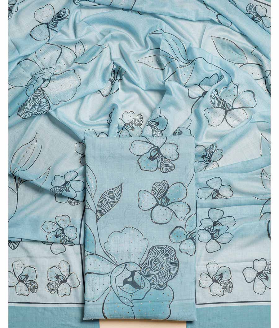 PURE COTTON WITH FOIL WORK SUIT SET