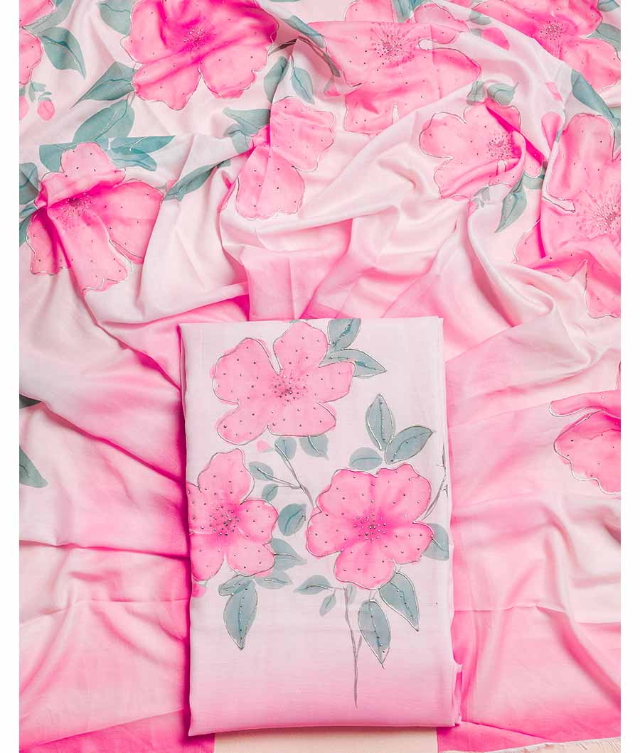 PURE COTTON WITH FOIL WORK SUIT SET