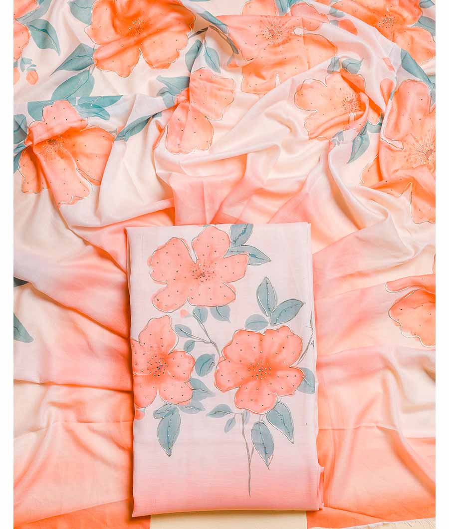 PURE COTTON WITH FOIL WORK SUIT SET