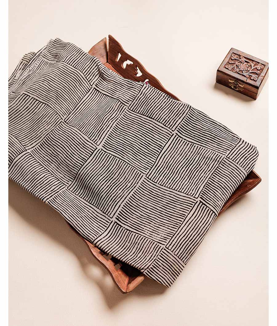 PURE GEORGETTE BAGRU HAND BLOCK PRINTED FABRIC