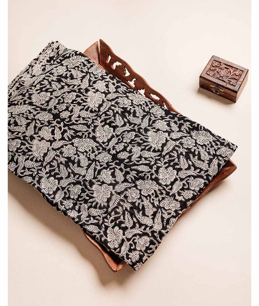PURE GEORGETTE BAGRU HAND BLOCK PRINTED FABRIC
