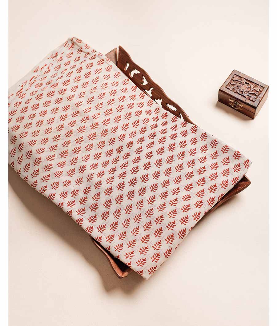 PURE GEORGETTE BAGRU HAND BLOCK PRINTED FABRIC