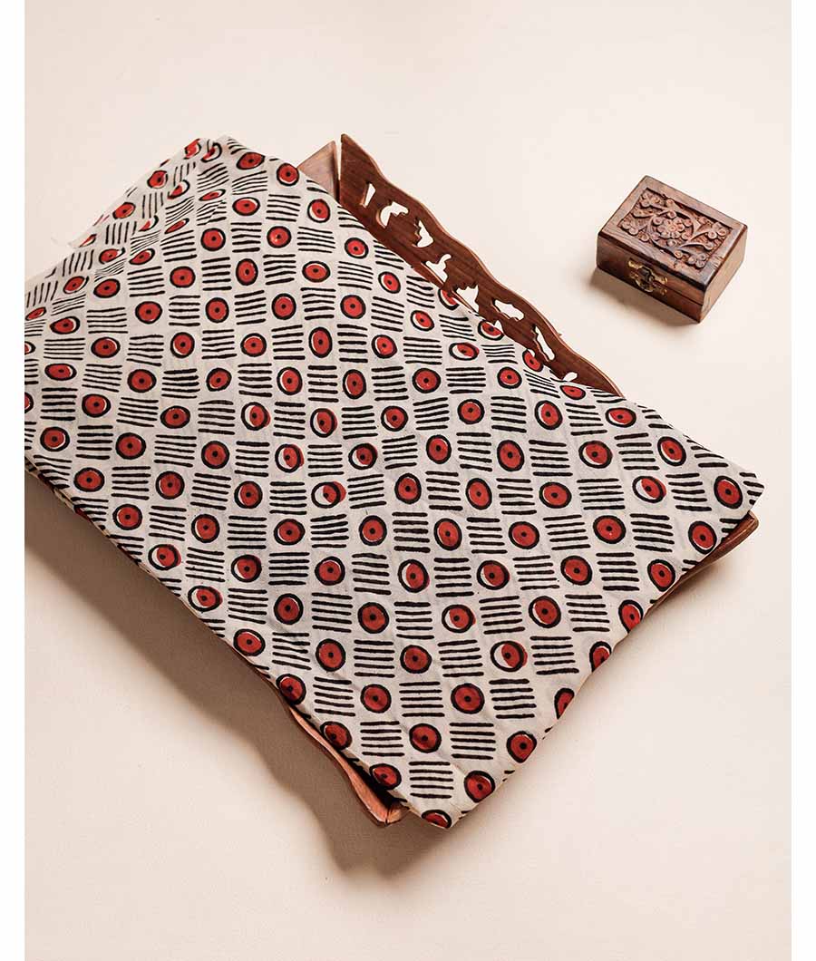 PURE GEORGETTE BAGRU HAND BLOCK PRINTED FABRIC