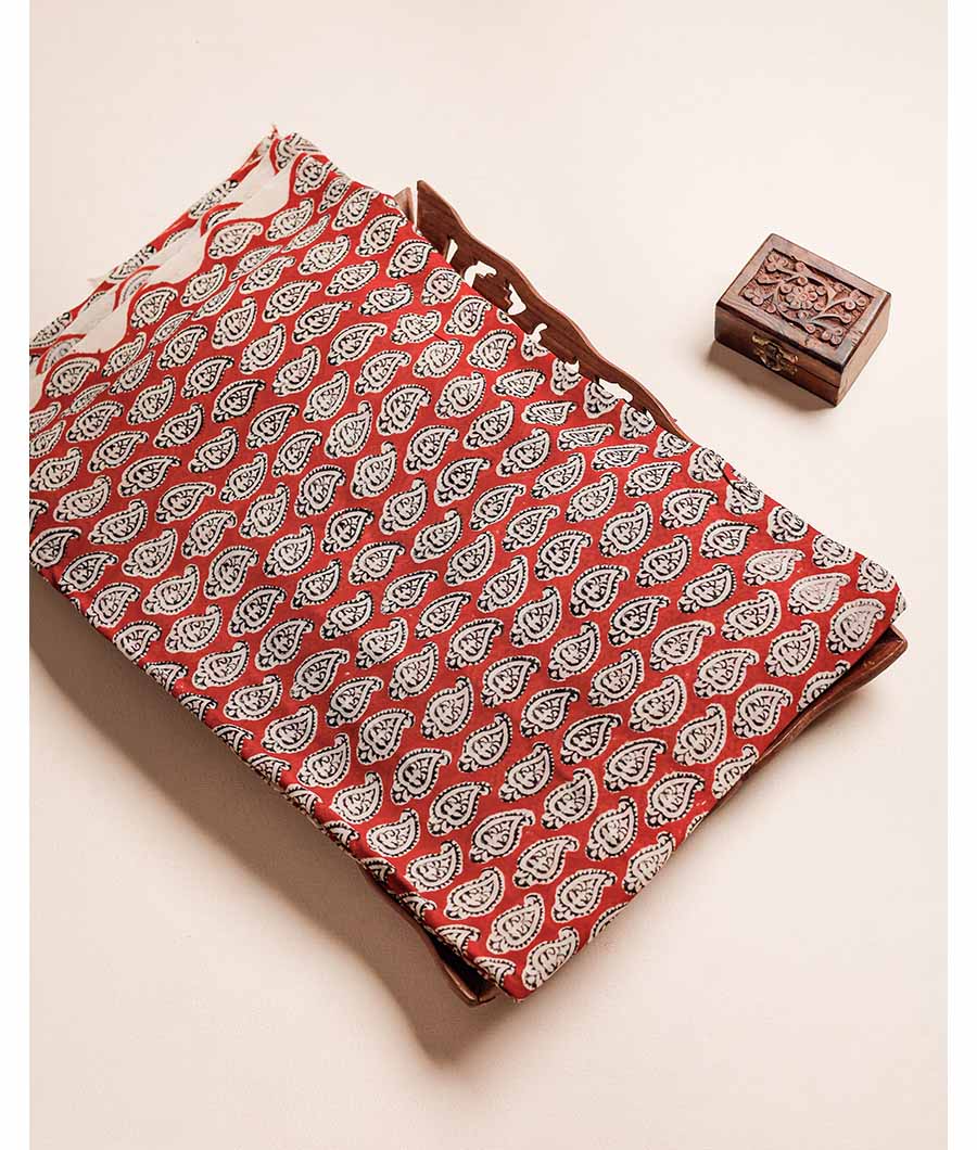 PURE GEORGETTE BAGRU HAND BLOCK PRINTED FABRIC