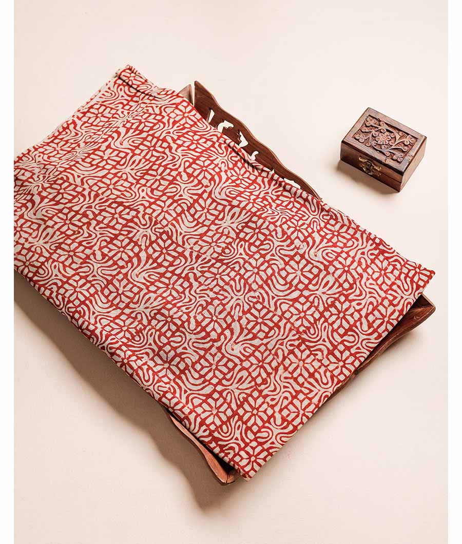 PURE GEORGETTE BAGRU HAND BLOCK PRINTED FABRIC