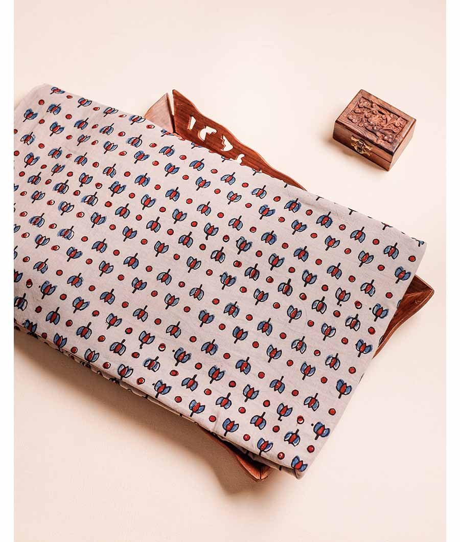 PURE AJRAK COTTON BLOCK PRINTED FABRIC