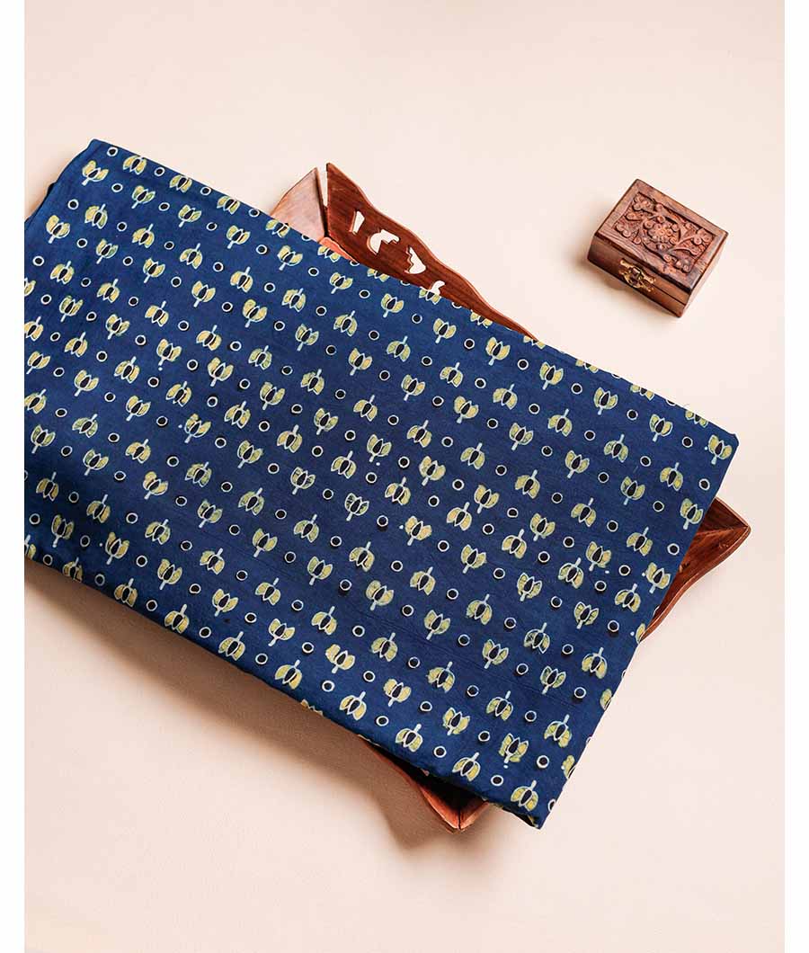 PURE AJRAK COTTON BLOCK PRINTED FABRIC