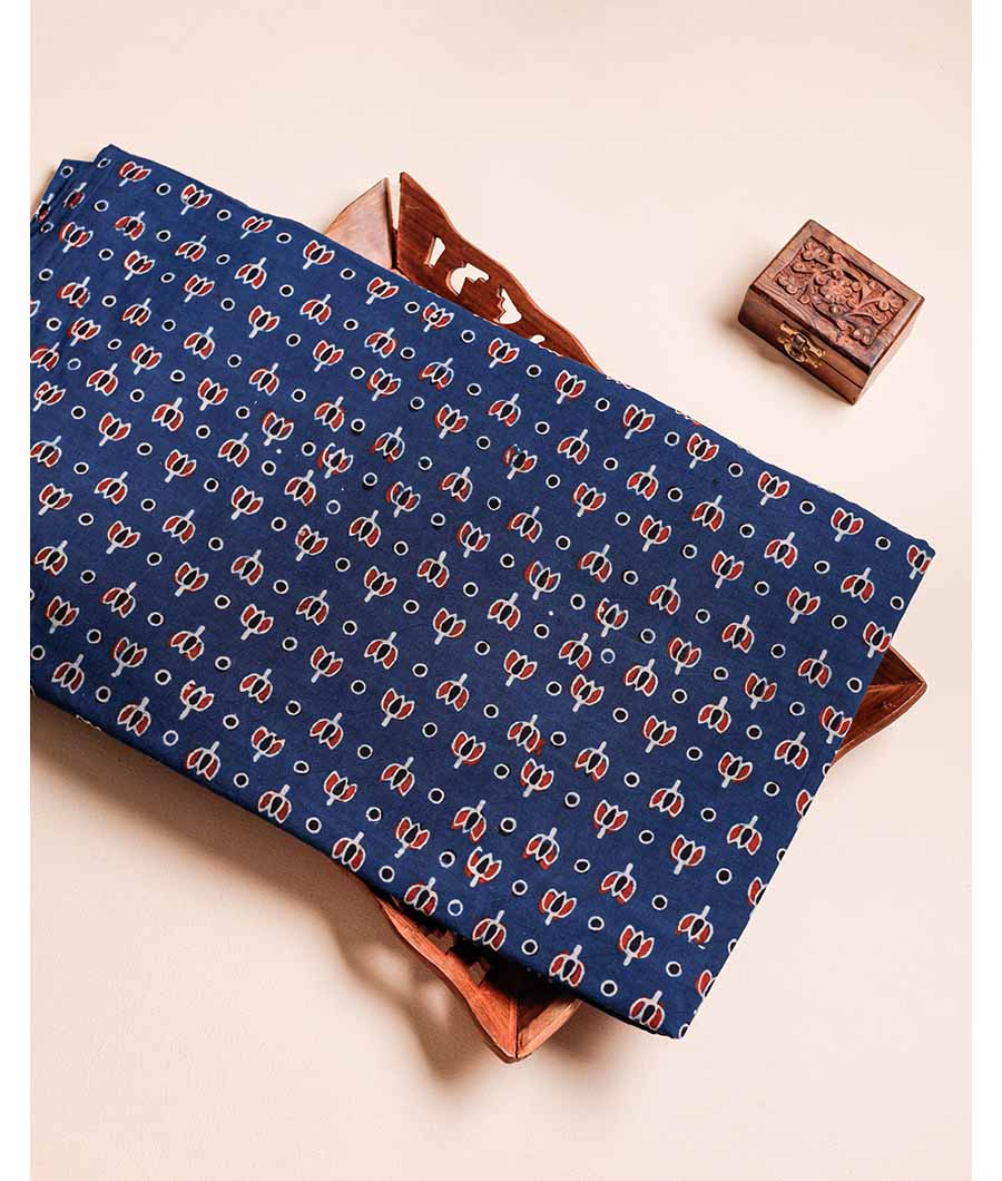 PURE AJRAK COTTON BLOCK PRINTED FABRIC