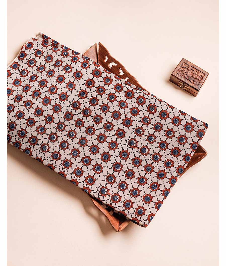 PURE AJRAK COTTON BLOCK PRINTED FABRIC