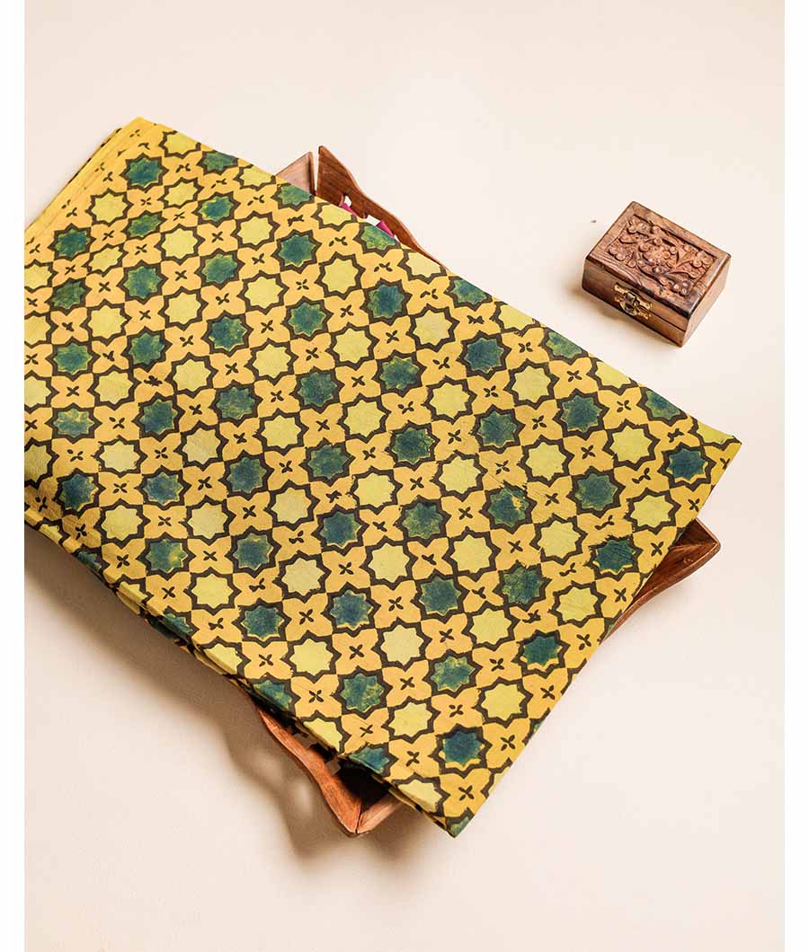 PURE AJRAK COTTON BLOCK PRINTED FABRIC