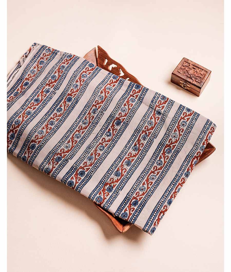 PURE AJRAK COTTON BLOCK PRINTED FABRIC