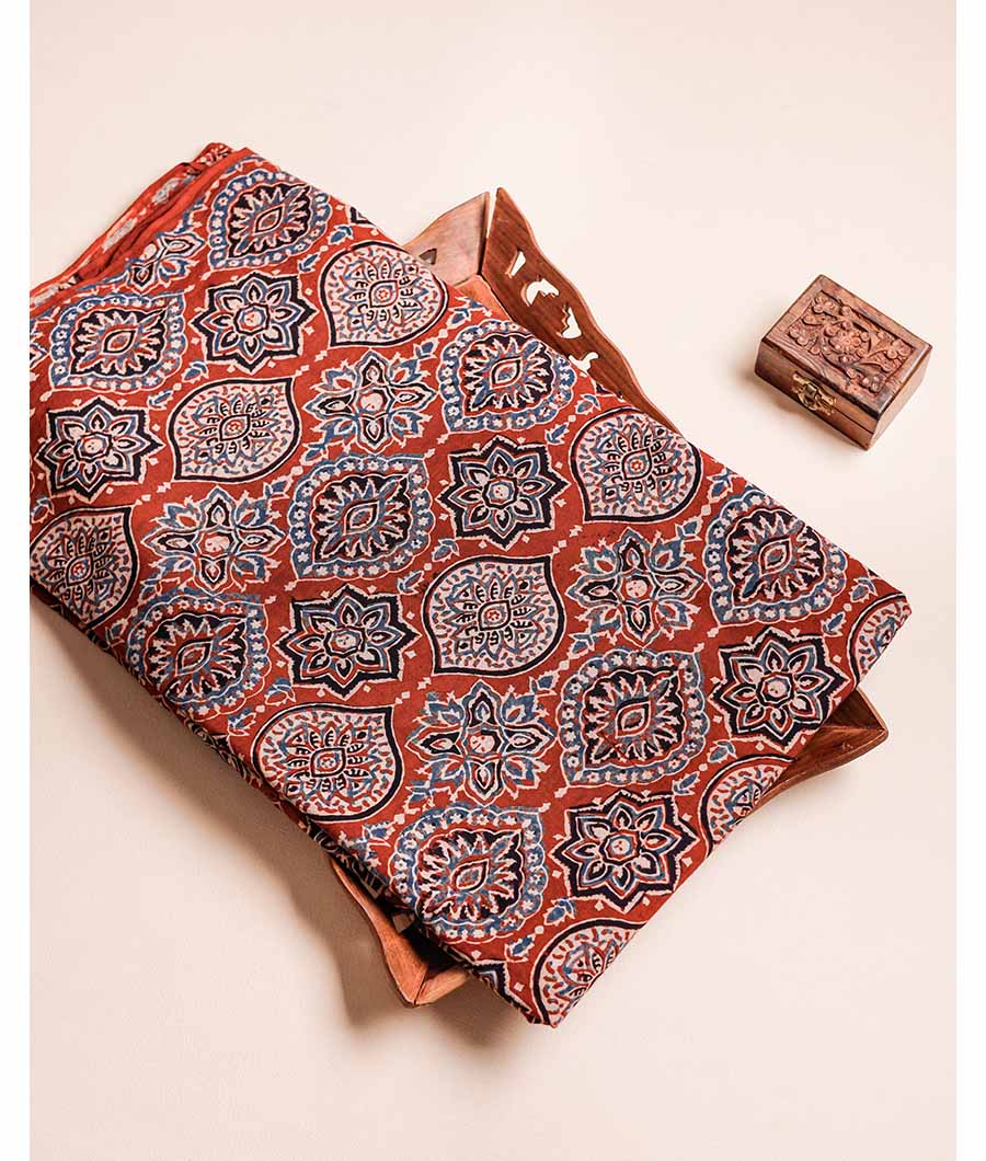 PURE AJRAK COTTON BLOCK PRINTED FABRIC