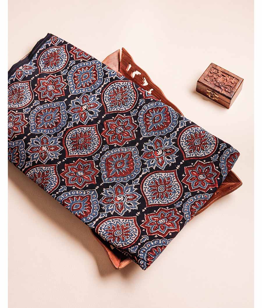PURE AJRAK COTTON BLOCK PRINTED FABRIC