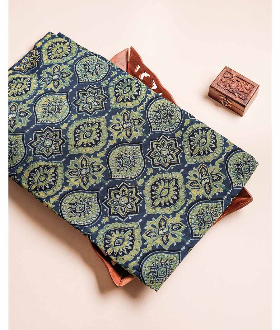 PURE AJRAK COTTON BLOCK PRINTED FABRIC
