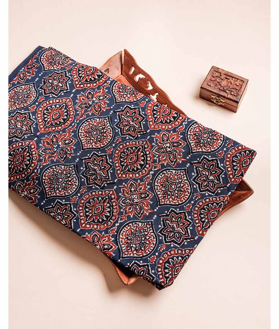 PURE AJRAK COTTON BLOCK PRINTED FABRIC