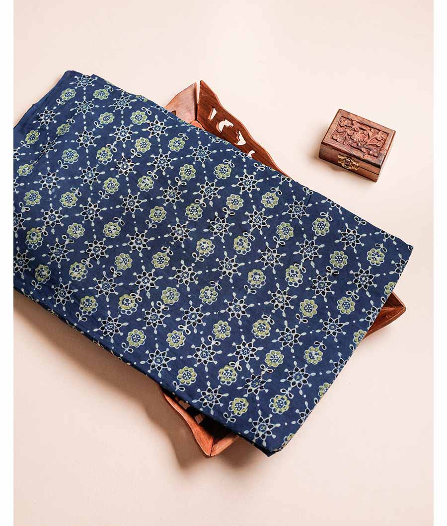 PURE AJRAK COTTON BLOCK PRINTED FABRIC