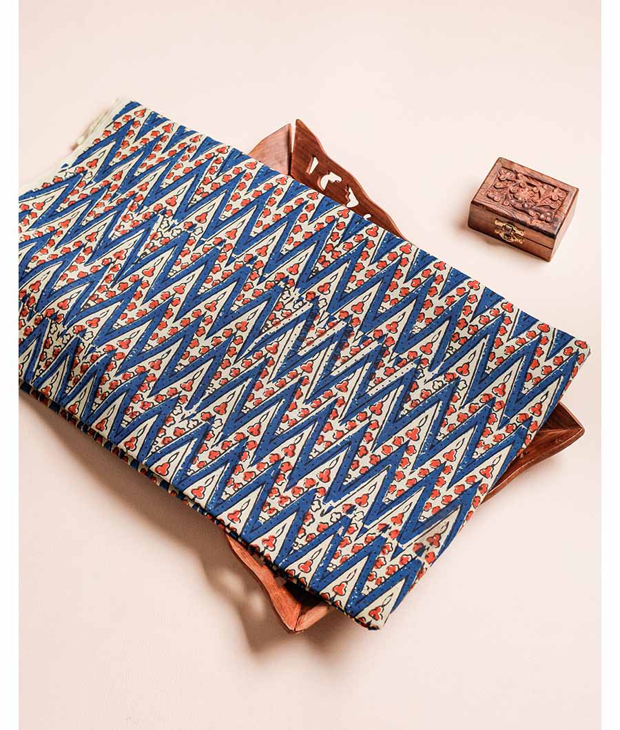 PURE AJRAK COTTON BLOCK PRINTED FABRIC