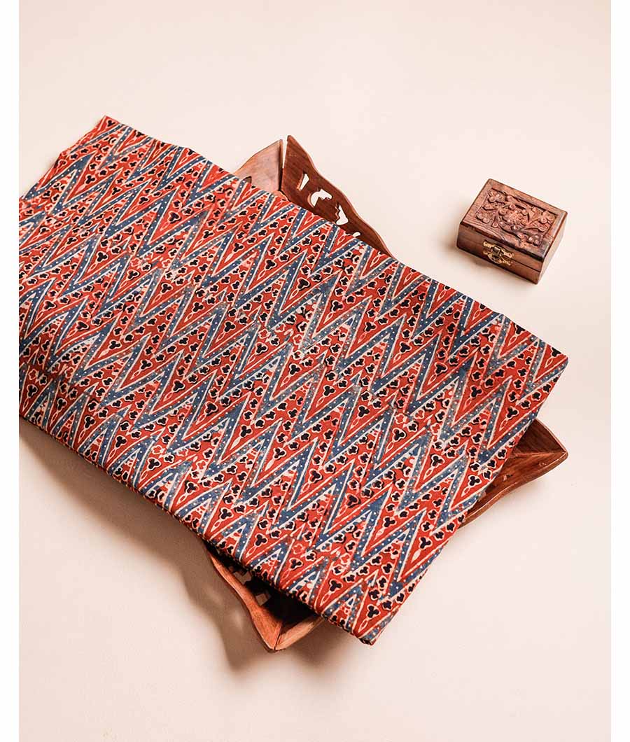 PURE AJRAK COTTON BLOCK PRINTED FABRIC