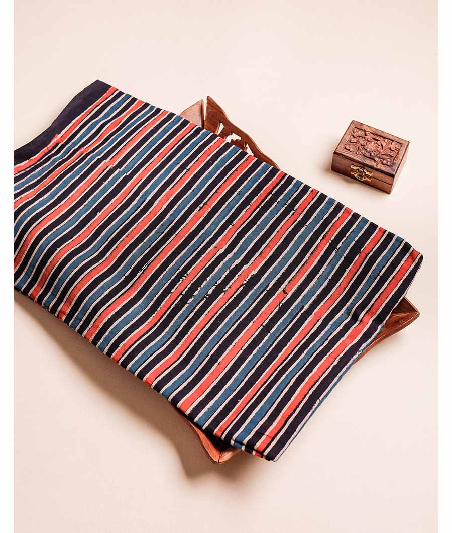 PURE AJRAK COTTON BLOCK PRINTED FABRIC