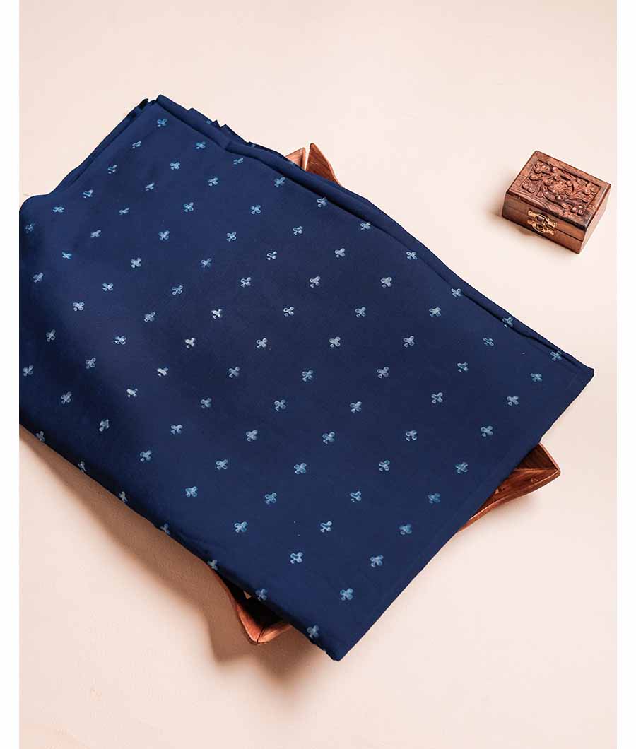 PURE INDIGO HANDBLOCK PRINTED FABRIC