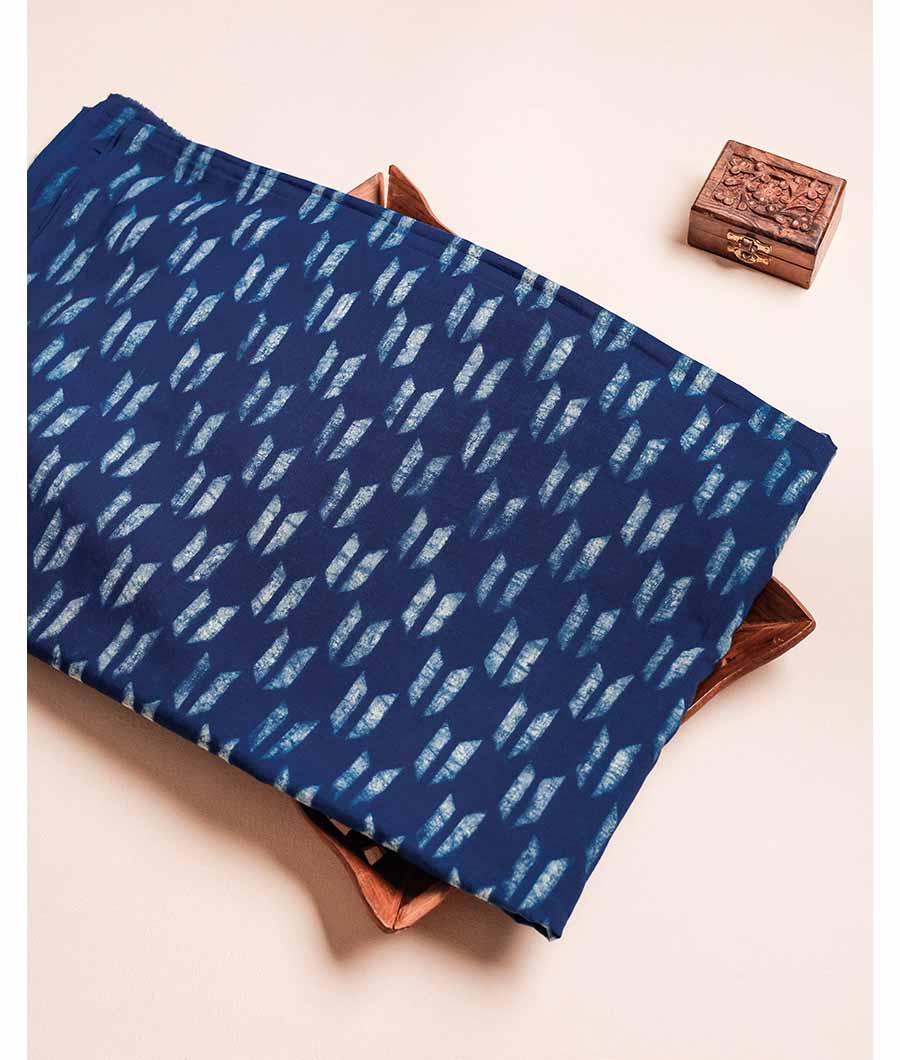 PURE INDIGO HANDBLOCK PRINTED FABRIC
