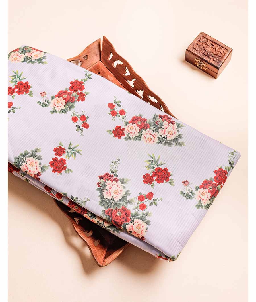 PURE COTTON DOBBY STRIPES DIGITAL PRINTED FABRIC