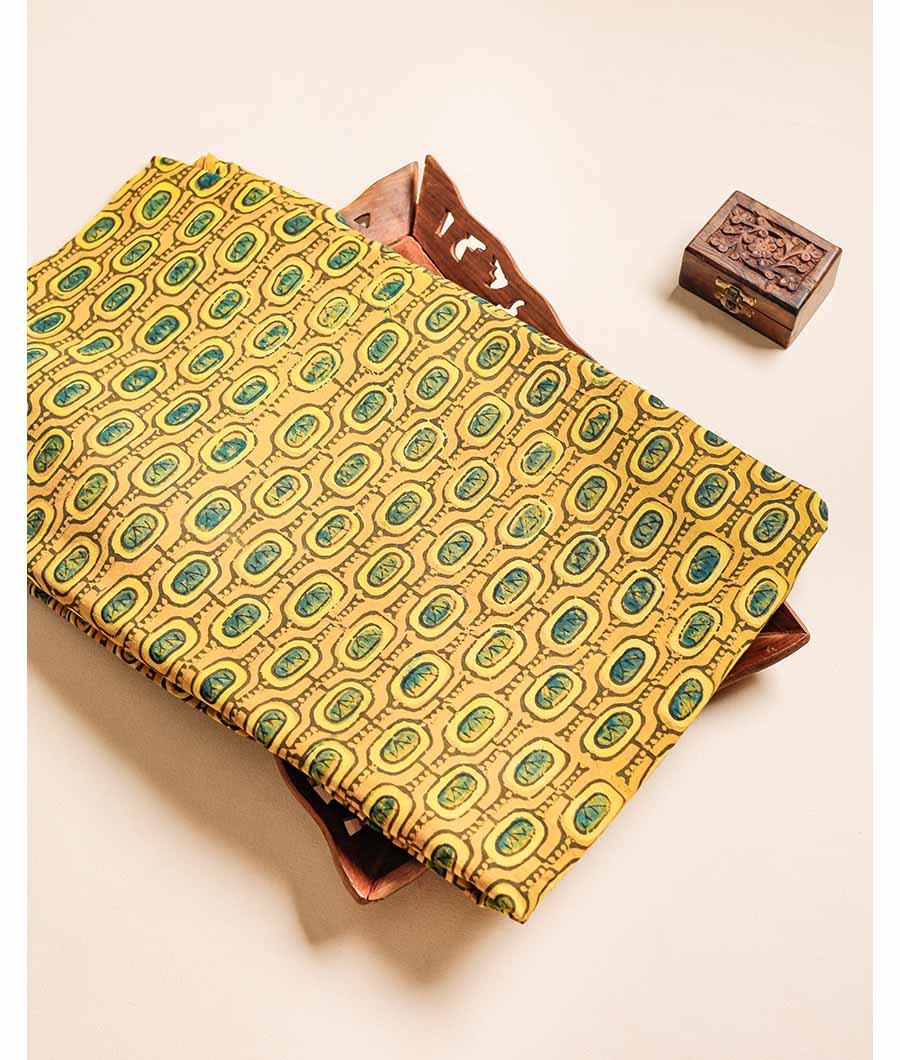 PURE COTTON AJRAKH BLOCK PRINTED FABRIC