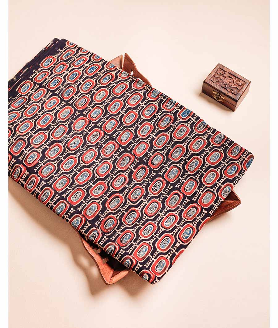 PURE COTTON AJRAKH BLOCK PRINTED FABRIC