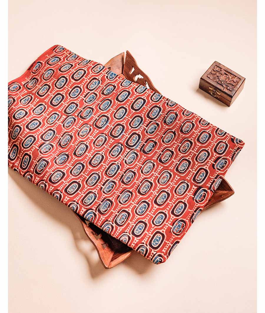 PURE COTTON AJRAKH BLOCK PRINTED FABRIC