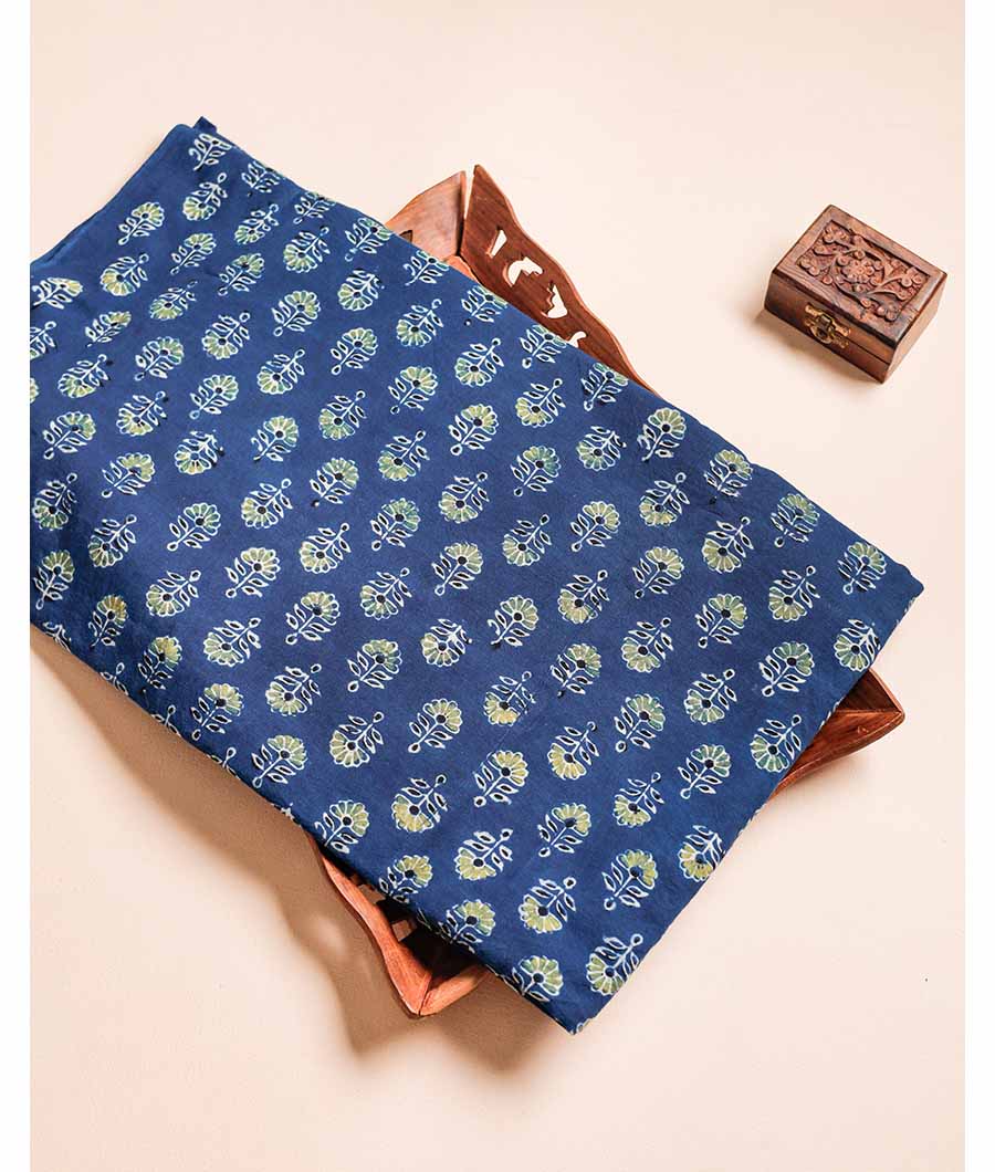 PURE COTTON AJRAKH BLOCK PRINTED FABRIC