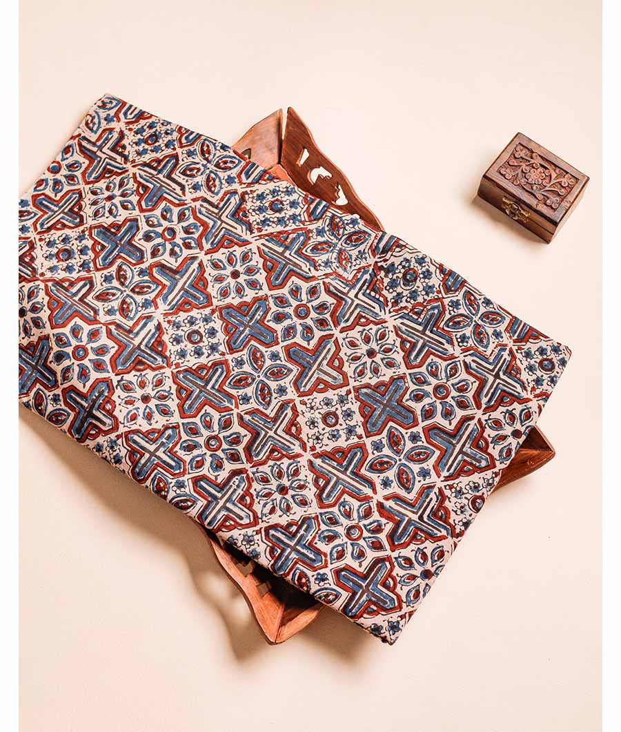 PURE COTTON AJRAKH BLOCK PRINTED FABRIC