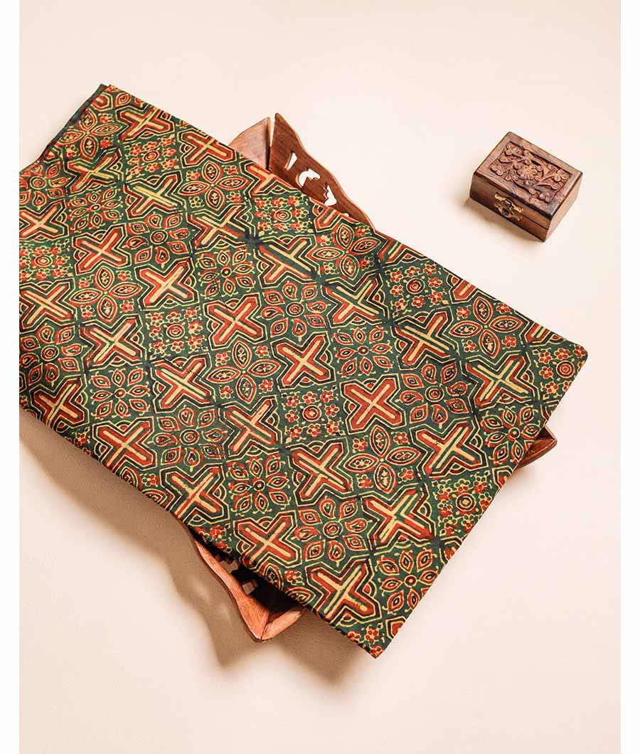 PURE COTTON AJRAKH BLOCK PRINTED FABRIC