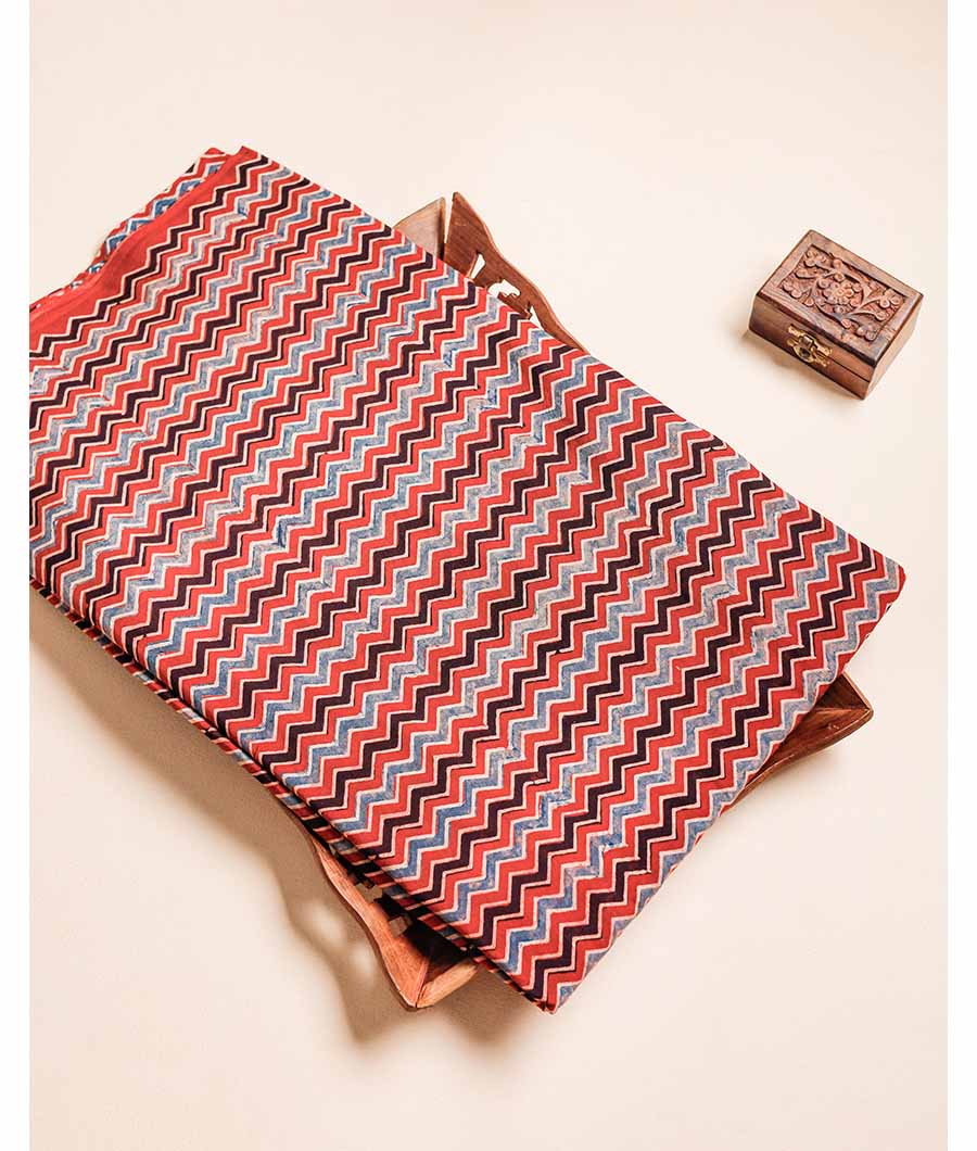 PURE COTTON AJRAKH BLOCK PRINTED FABRIC
