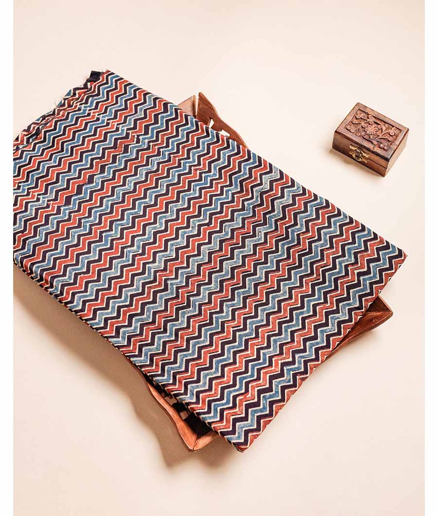 PURE COTTON AJRAKH BLOCK PRINTED FABRIC