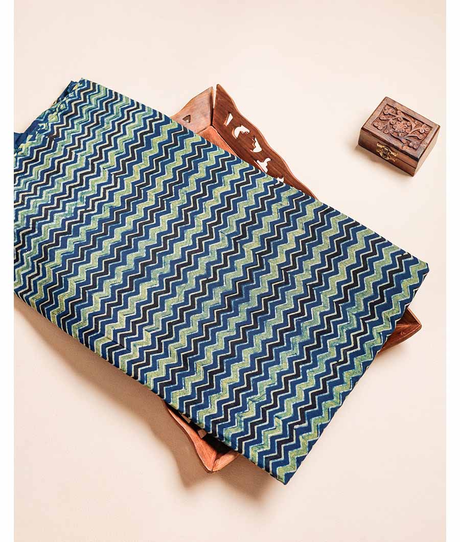 PURE COTTON AJRAKH BLOCK PRINTED FABRIC