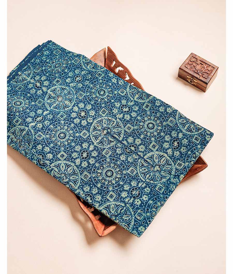 PURE COTTON AJRAKH BLOCK PRINTED FABRIC