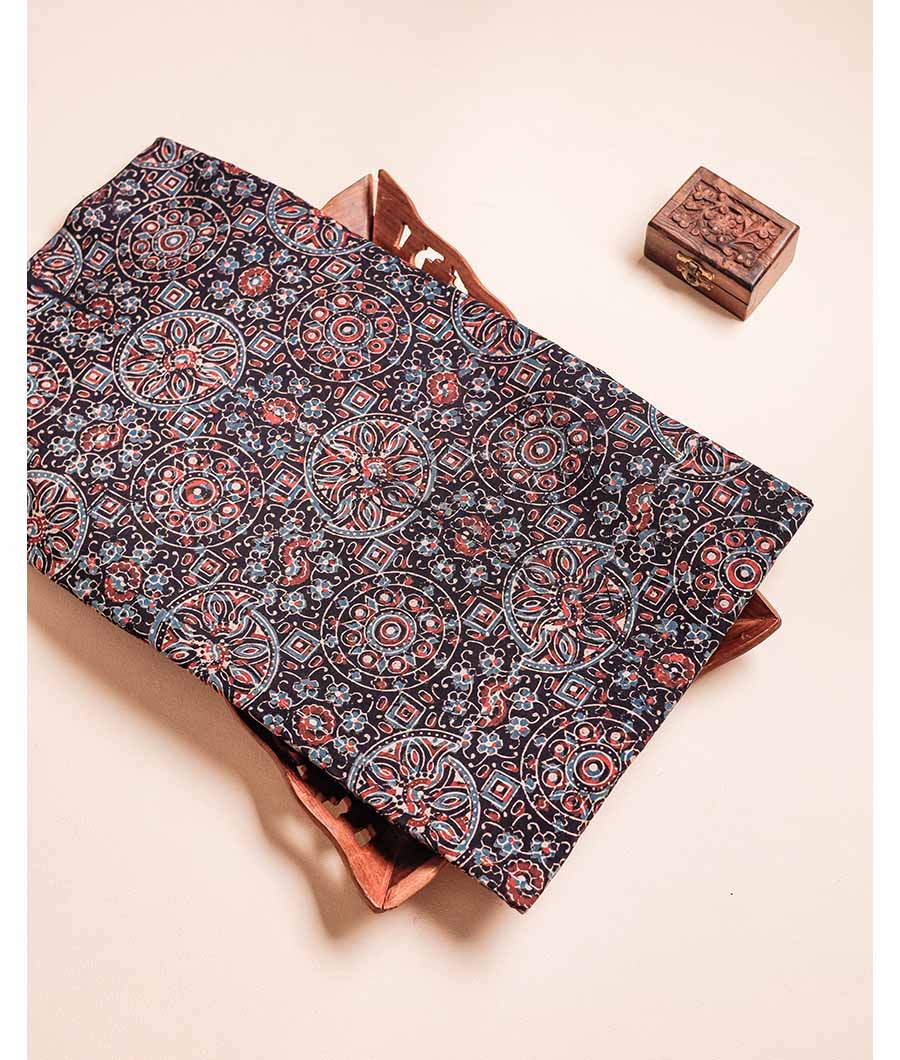 PURE COTTON AJRAKH BLOCK PRINTED FABRIC