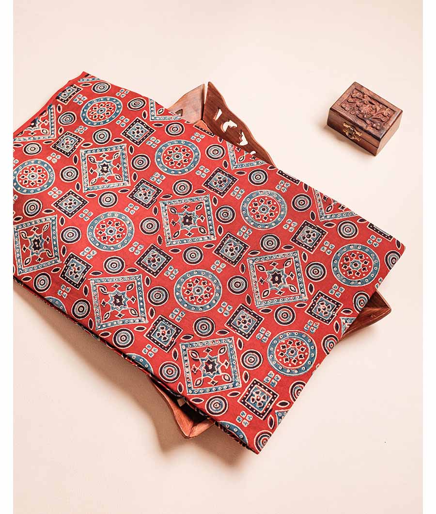 PURE COTTON AJRAKH BLOCK PRINTED FABRIC