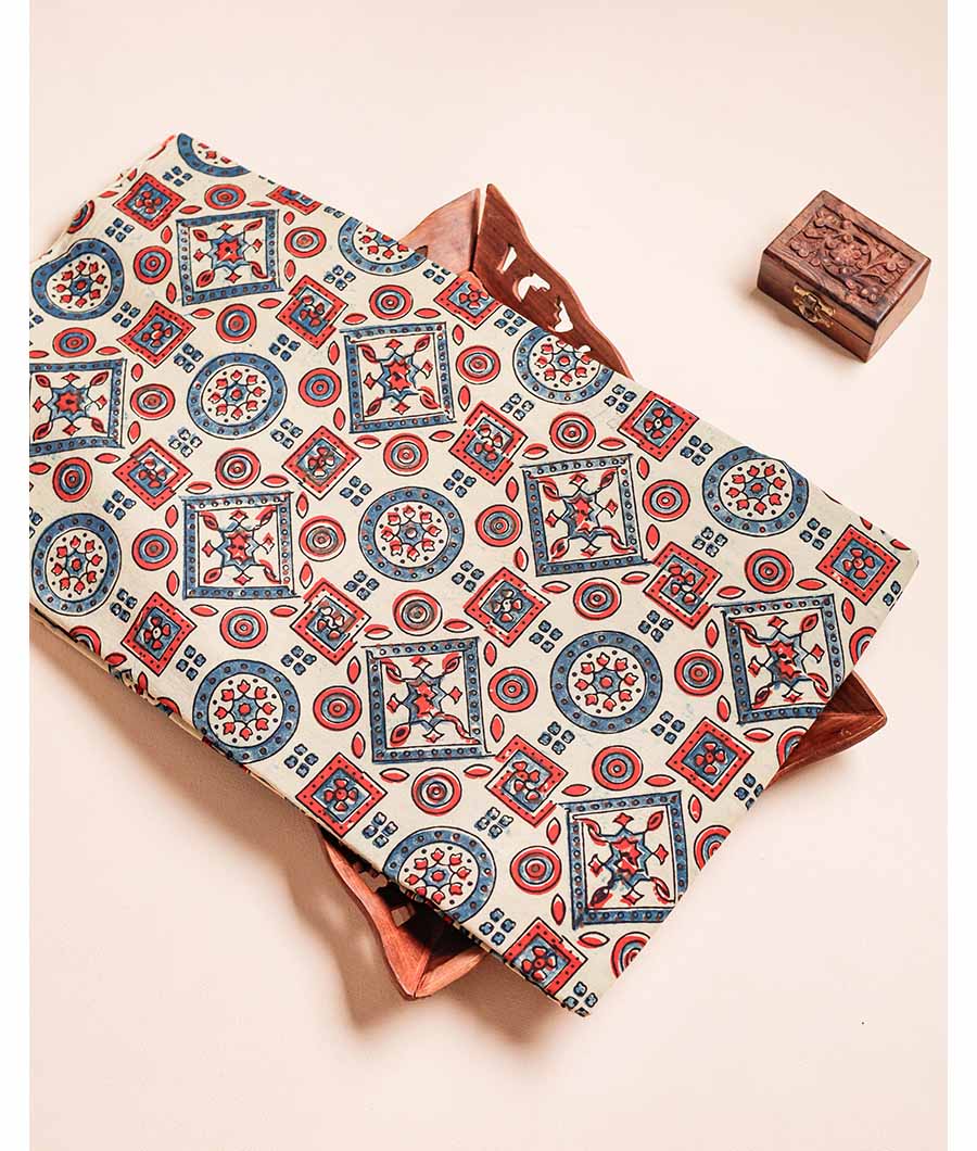 PURE COTTON AJRAKH BLOCK PRINTED FABRIC