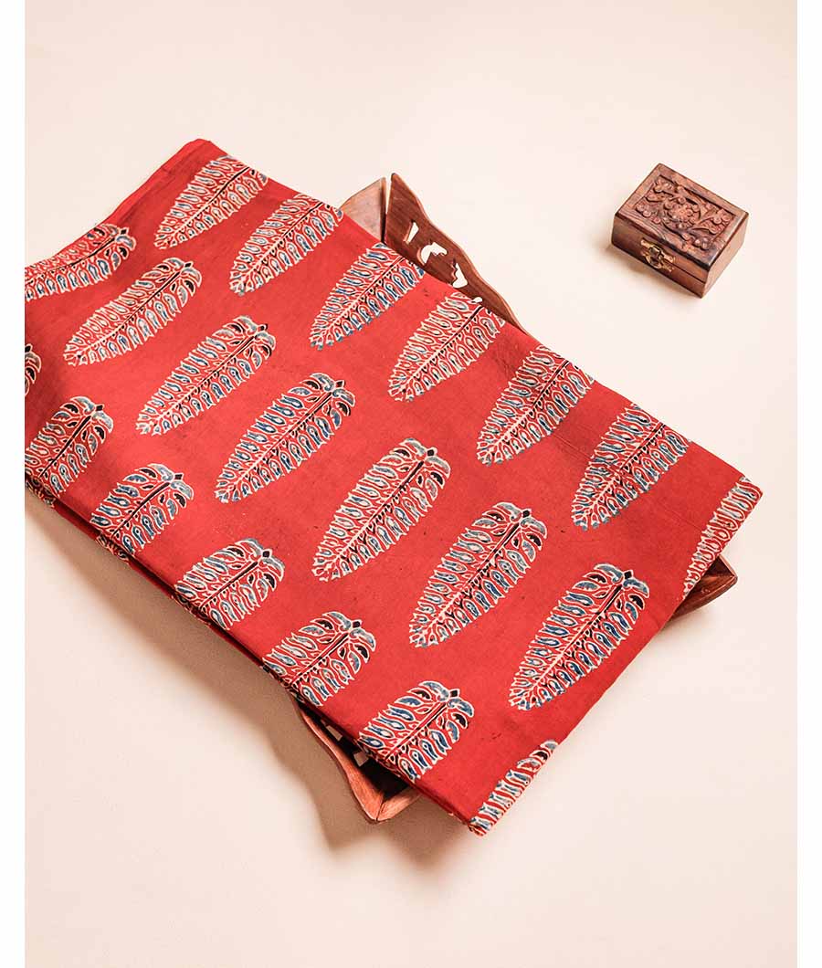 PURE COTTON AJRAKH BLOCK PRINTED FABRIC