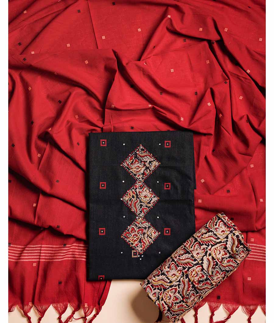 PURE KALAMKARI PATCHWORK COTTON SUIT SET