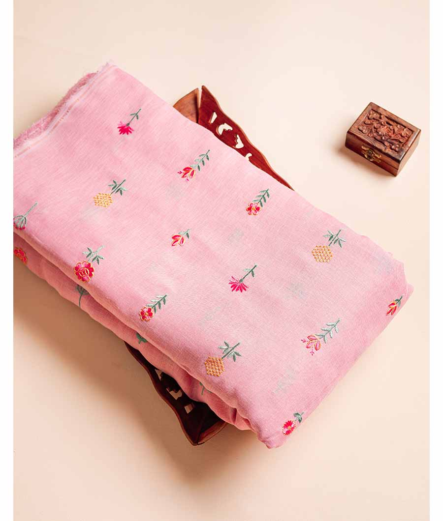 SEMI LINEN EMBROIDERY FABRIC