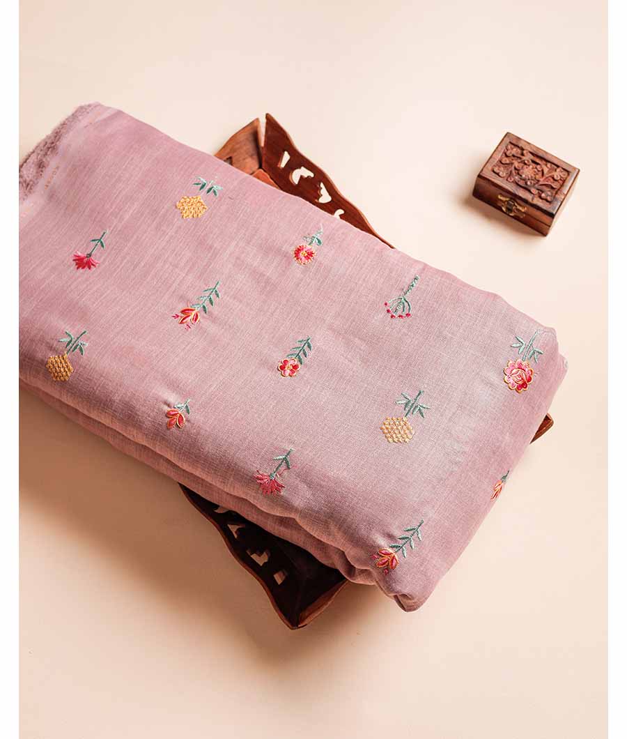 SEMI LINEN EMBROIDERY FABRIC