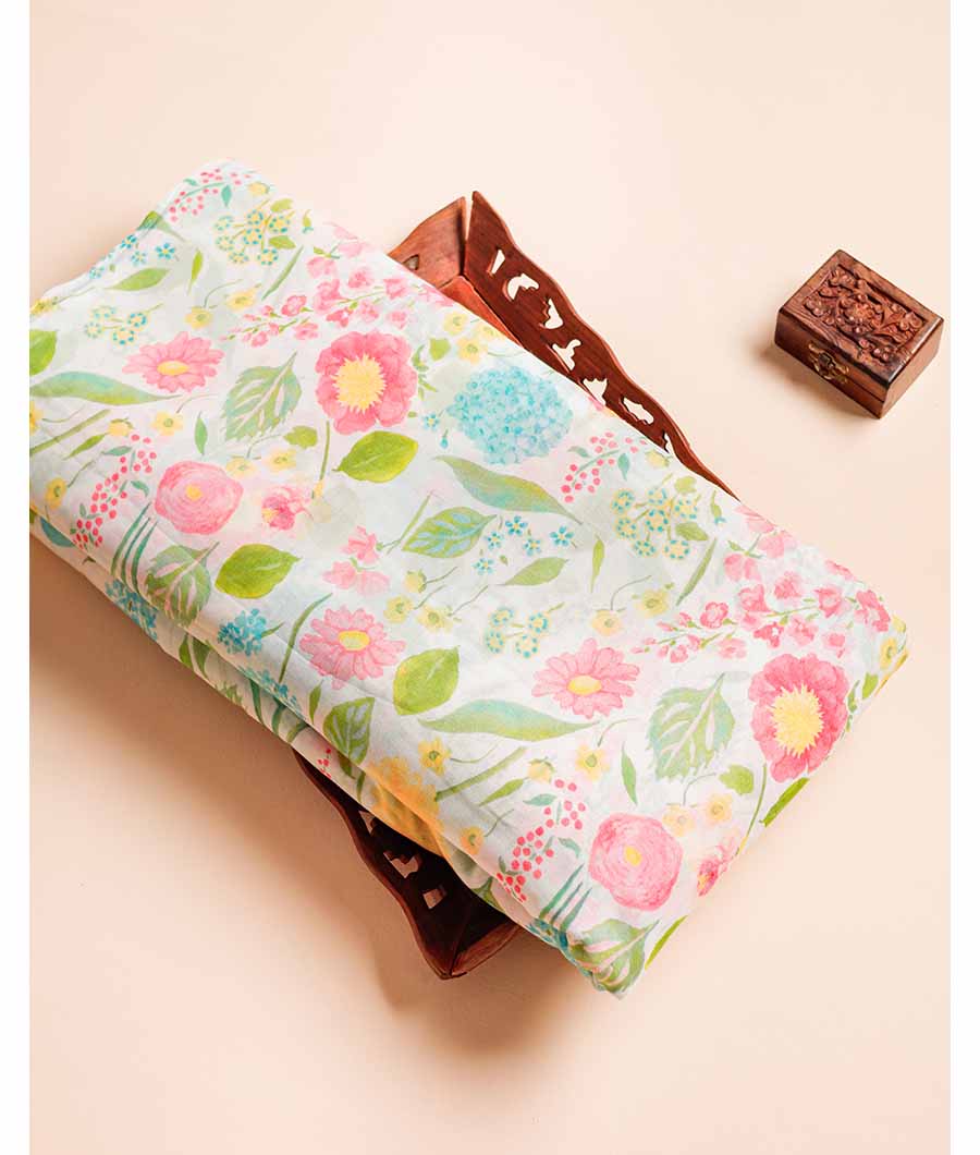 PURE MUL COTTON PRINTED FABRIC