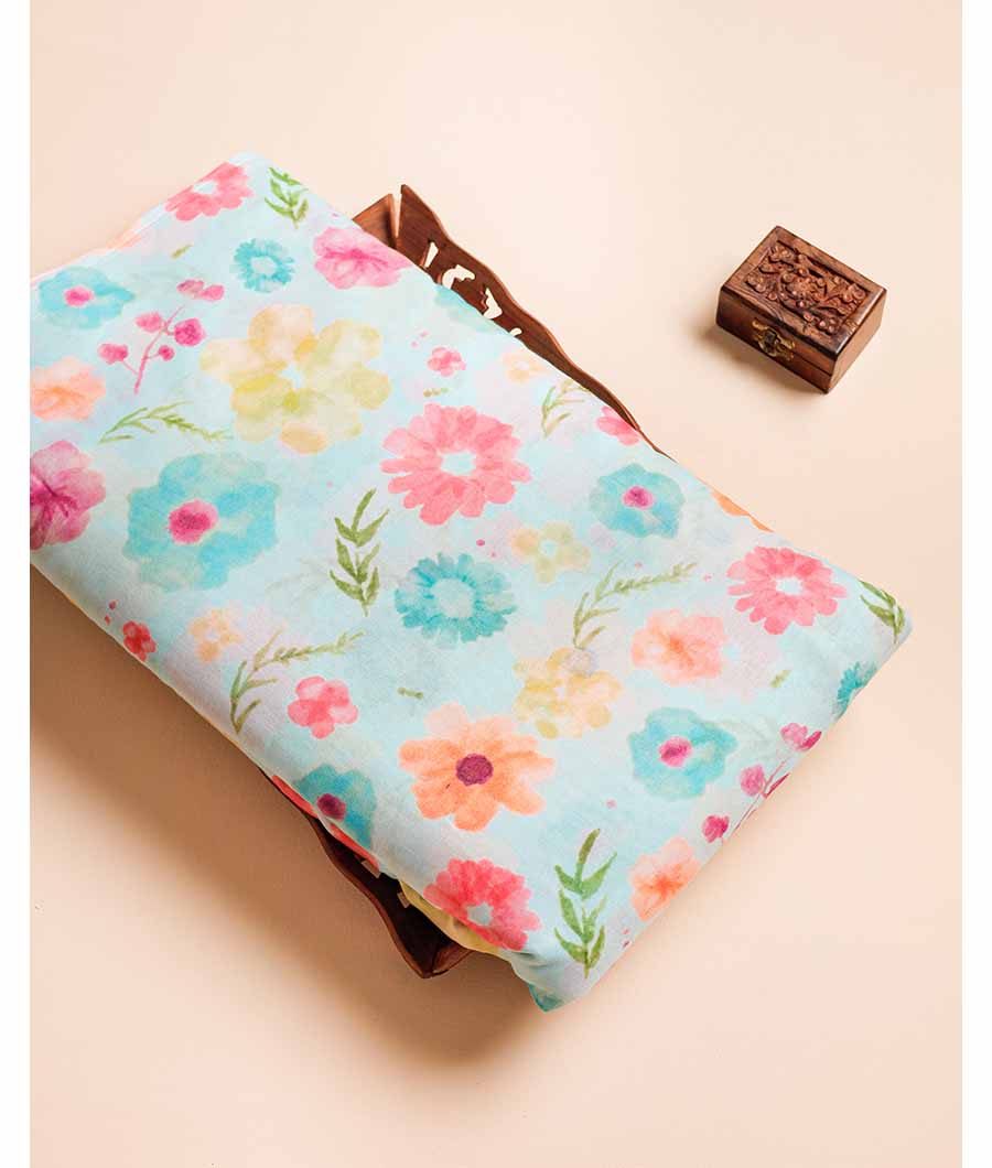 PURE MUL COTTON PRINTED FABRIC